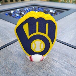 Milwaukee Brewers Coaster Set - 3D Printed - (Set of 4) - Brewers Glove 2020+